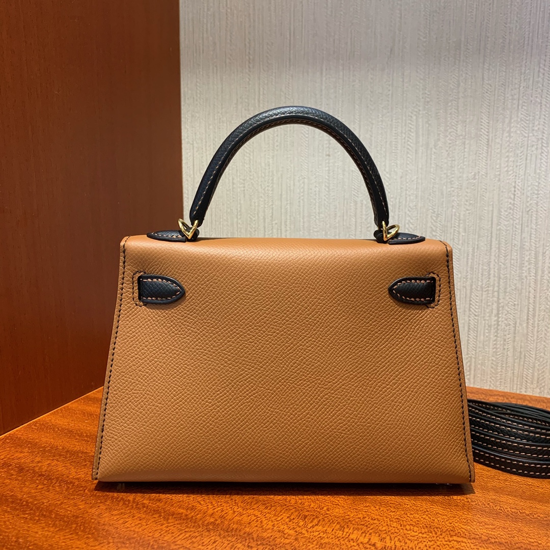 에르메스 미니 켈리백 골드 브라운 블랙 금장 앱송